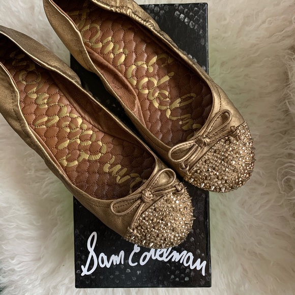 Sam Edelman Egypt Gold Beatrix Flat - Picture 1 of 6